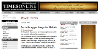 Interview & article The Times (22/04/05) Article The Times